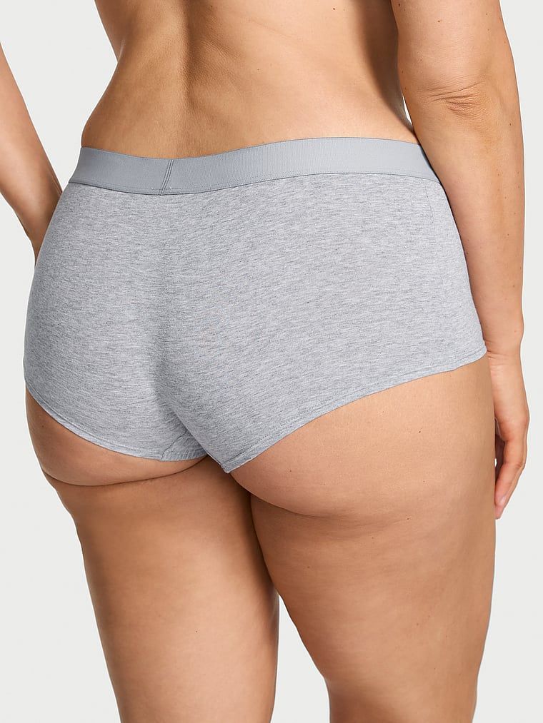 Pantaloni scurți din bumbac cu sigla Shine Patch strălucitor. Produsul este de culoare gri și provine din colecția Bumbac.
