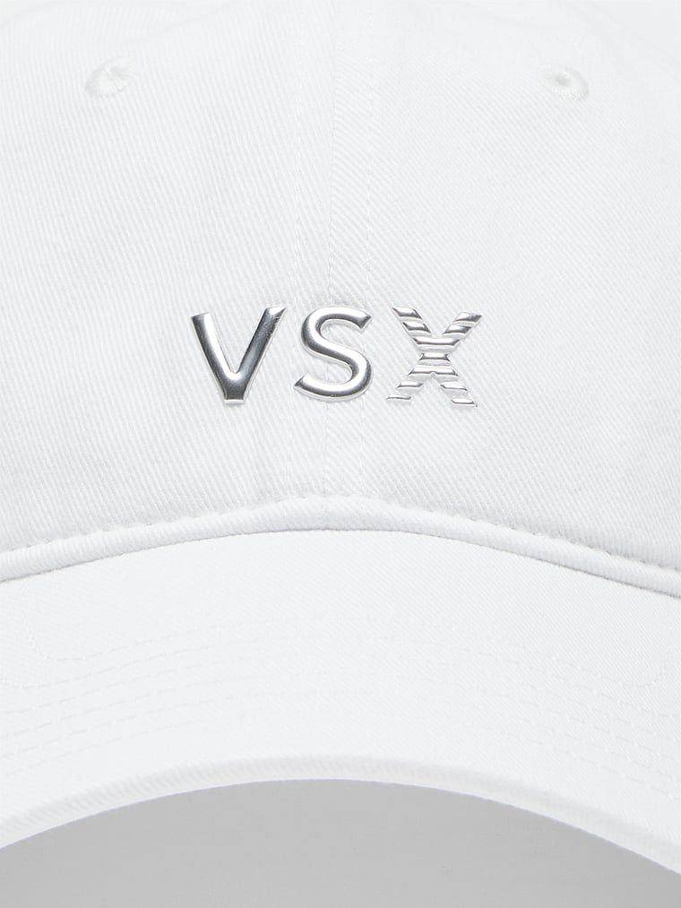 Șapcă de baseball VSX. Produsul este alb și provine din colecția Victoria's Secret.