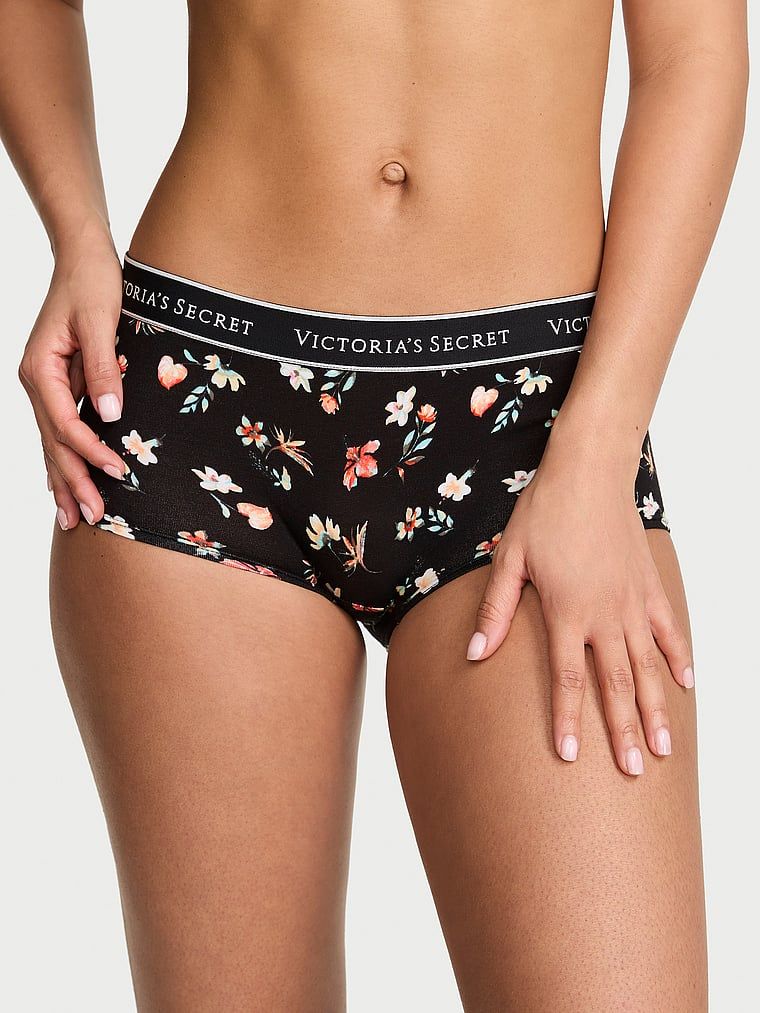 Cotton Chiloți Boyshort din bumbac, cu logo aplicat