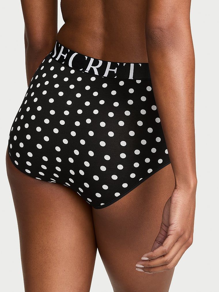 Chiloți din bumbac cu talie înaltă Logo Exploded Brief. Produsul este modelat și provine din colecția Bumbac.