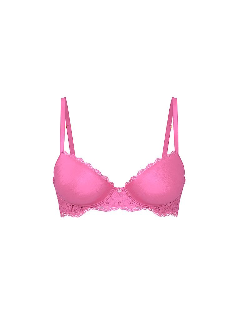 Sutiene ușor căptușit cu dantelă Lace Demi. Produsul este roz și provine din colecția Dream Angels.