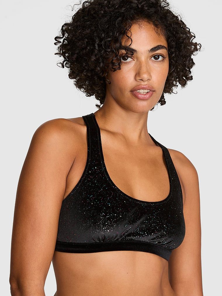 PINK Bralette necăptușit cu spate racerback Plush Touch