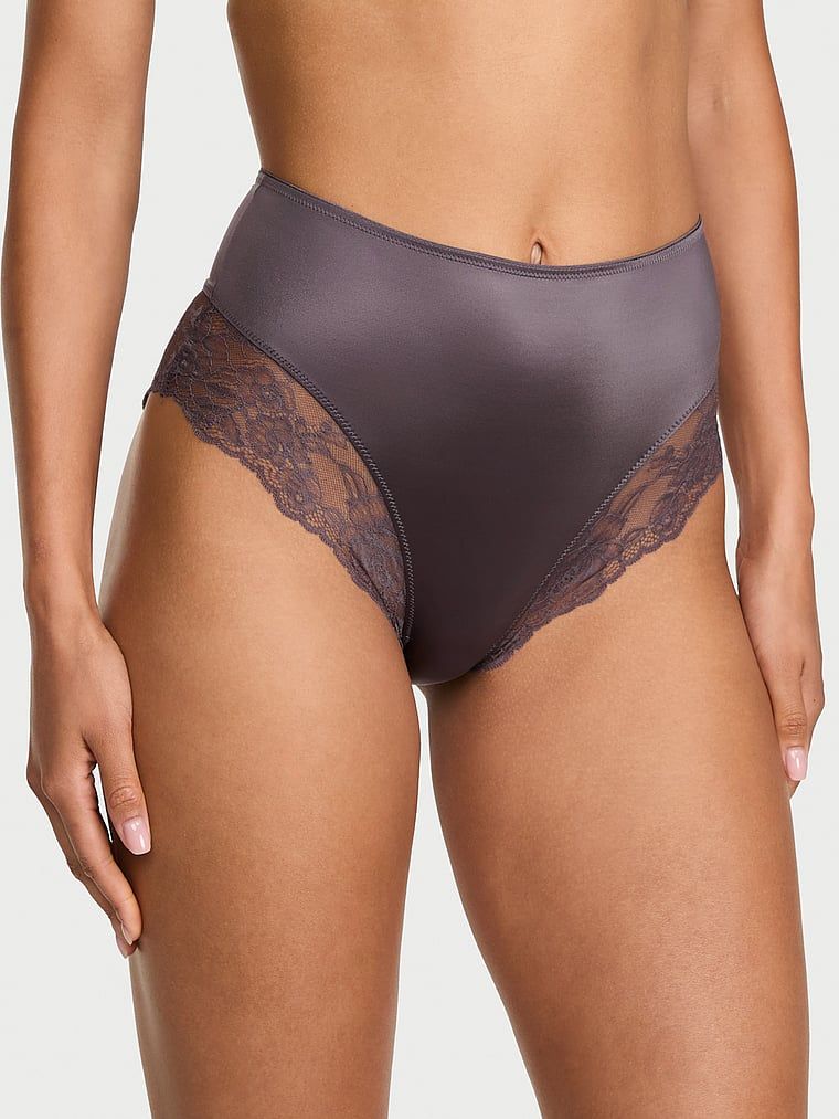 Chiloți cu talie înaltă și dantelă Smooth Lace-Trim. Produsul este de culoare gri și provine din colecția Very Sexy.