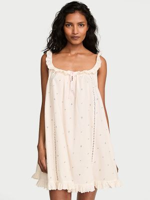Victoria's Secret Rochie scurtă tip furou, cu margini din dantelă, Cotton Dream