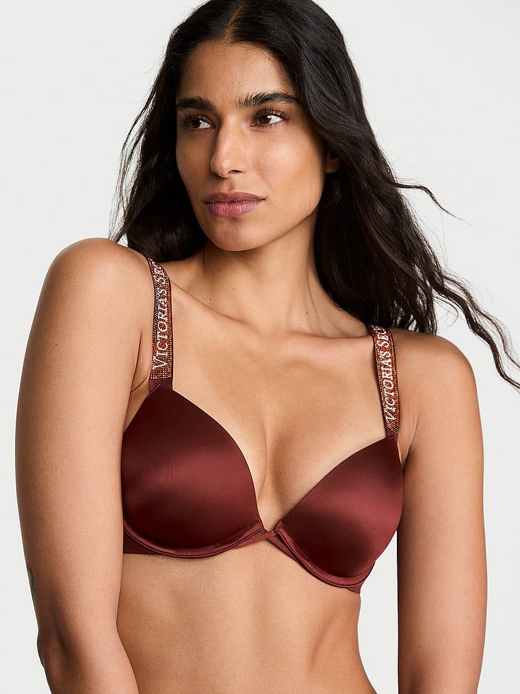 Very Sexy Sutien Push-up cu bretele strălucitoare
