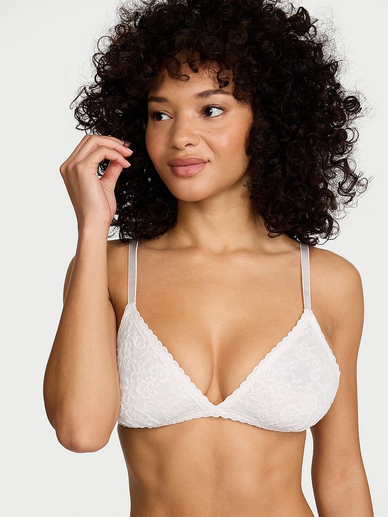 Victoria's Secret Bustieră Bralette Lacie triunghiulară fără căptușeală