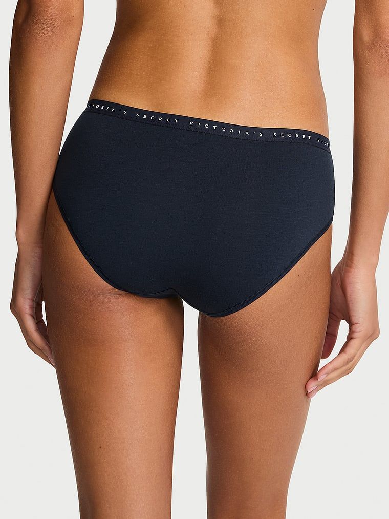 Chiloți din bumbac cu hiphugger. Produsul este albastru și provine din colecția Victoria's Secret.