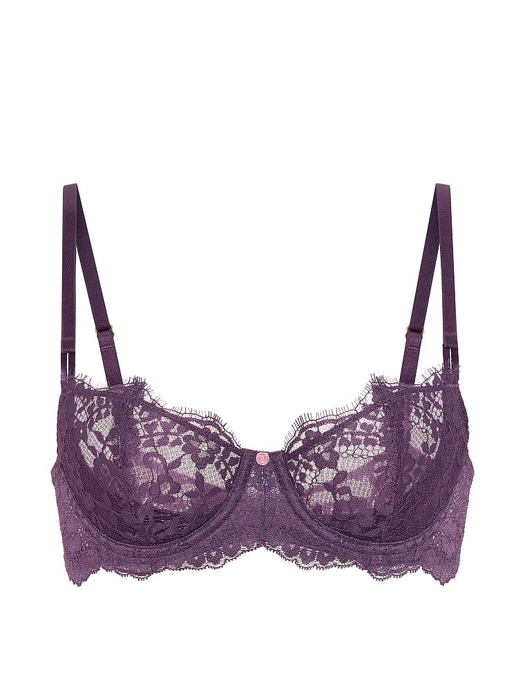 Wicked Lace Balconette Balconette fără sutien cu căptușeală. Produsul este de culoare mov și provine din colecția Dream Angels.
