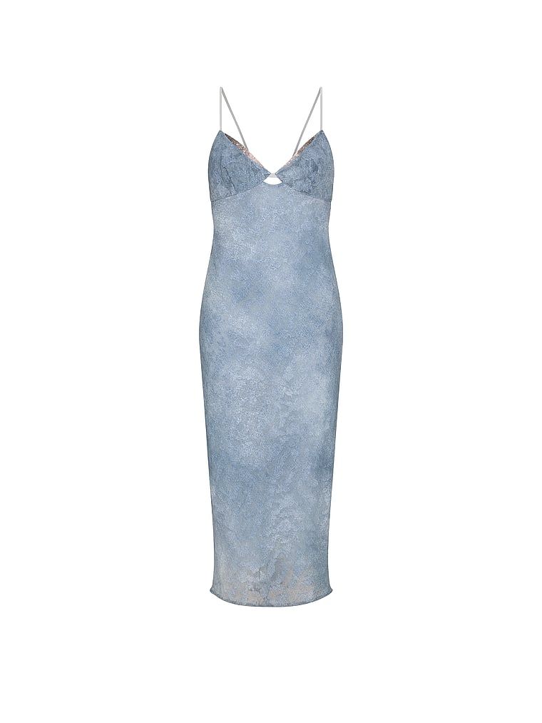 Rochie midi din denim jacquard. Produsul este modelat și provine din colecția Very Sexy.