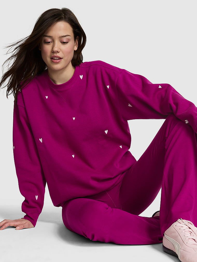 Hanorac oversize Campus Fleece cu guler rotund