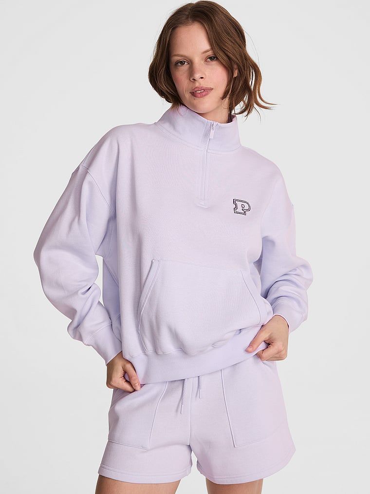 Pulover Ivy cu sfert de fermoar din material fleece