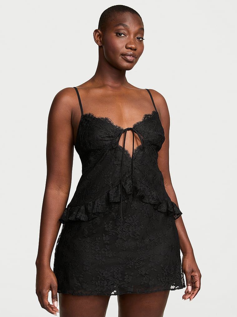 Victorias Secret Cămașă de noapte mini din dantelă vaporoasă Dare to Dream