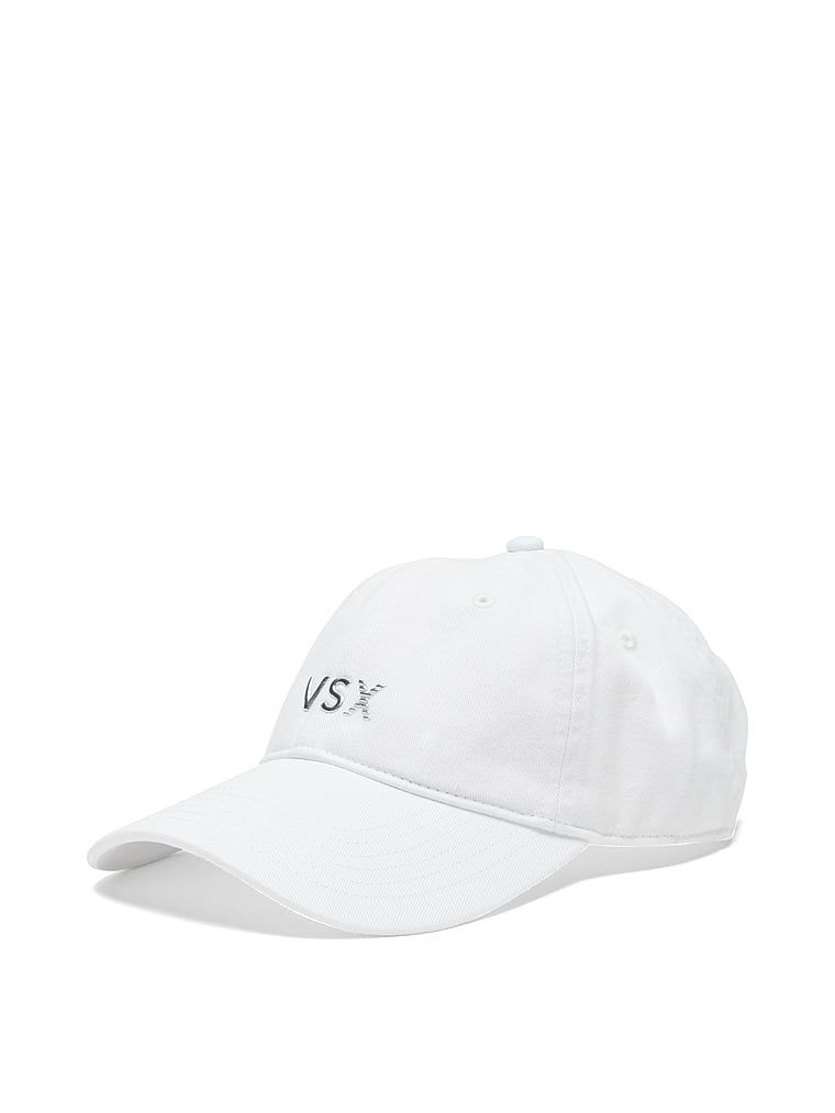 Șapcă de baseball VSX. Produsul este alb și provine din colecția Victoria's Secret.
