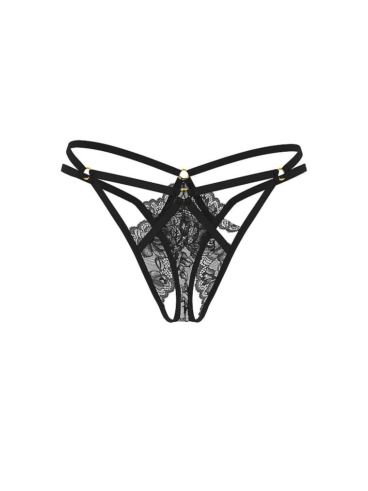 Feronerie cu curele tanga. Produsul este negru și provine din colecția Very Sexy.