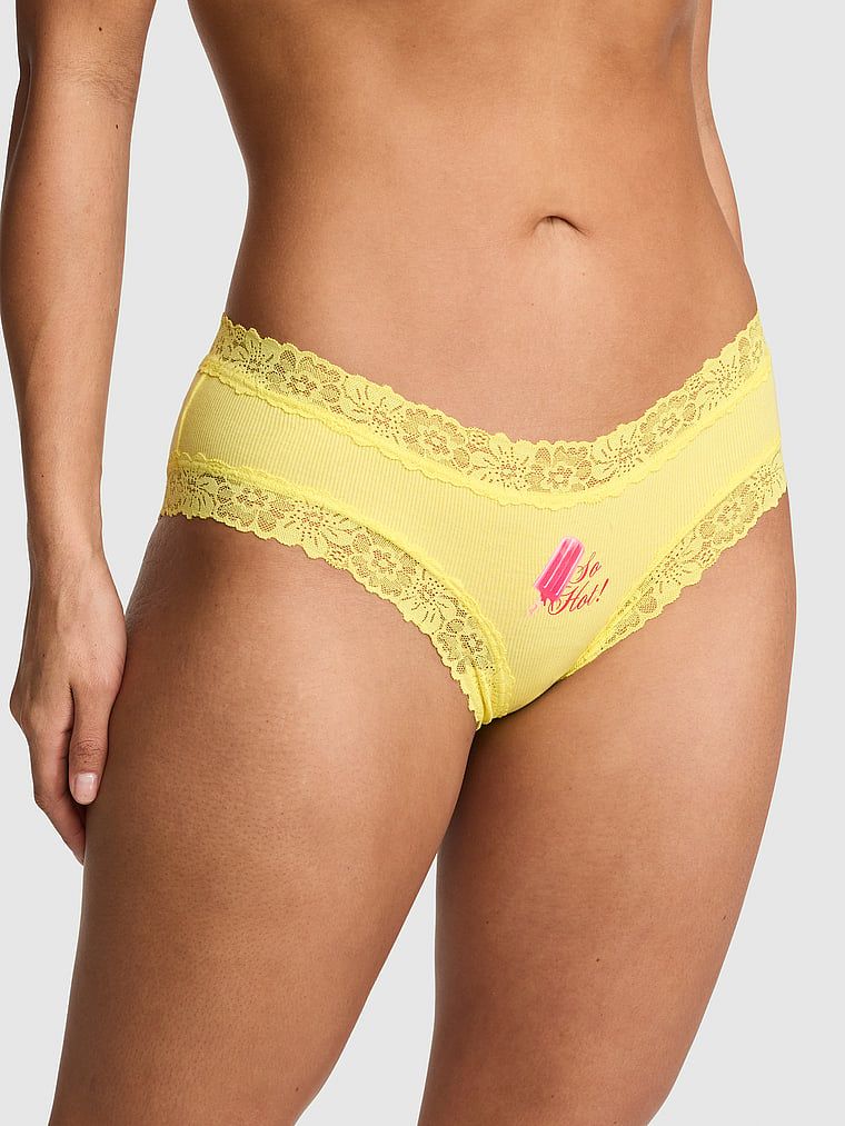 Chilot cheeky cu dantelă PINK Wink