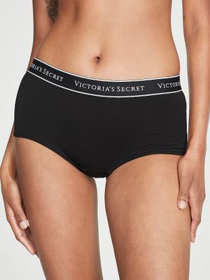 Cotton Chiloți Boyshort din bumbac, cu logo
