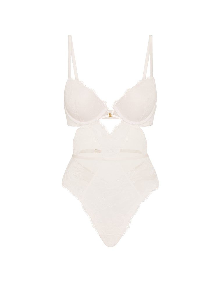 Body push-up Rose Lace. Produsul este de culoare albă și provine din colecția Very Sexy.