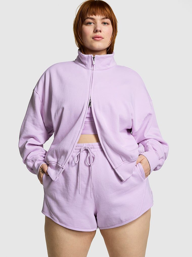 Jachetă Varsity cu fermoar întreg din material Ivy Fleece