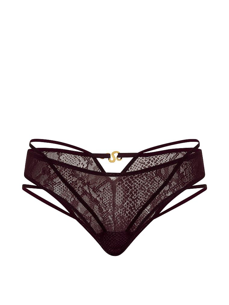 Chiloți din dantelă cu un șarpe Viper Cheeky decorativ. Produsul este de culoare mov și provine din colecția Very Sexy.