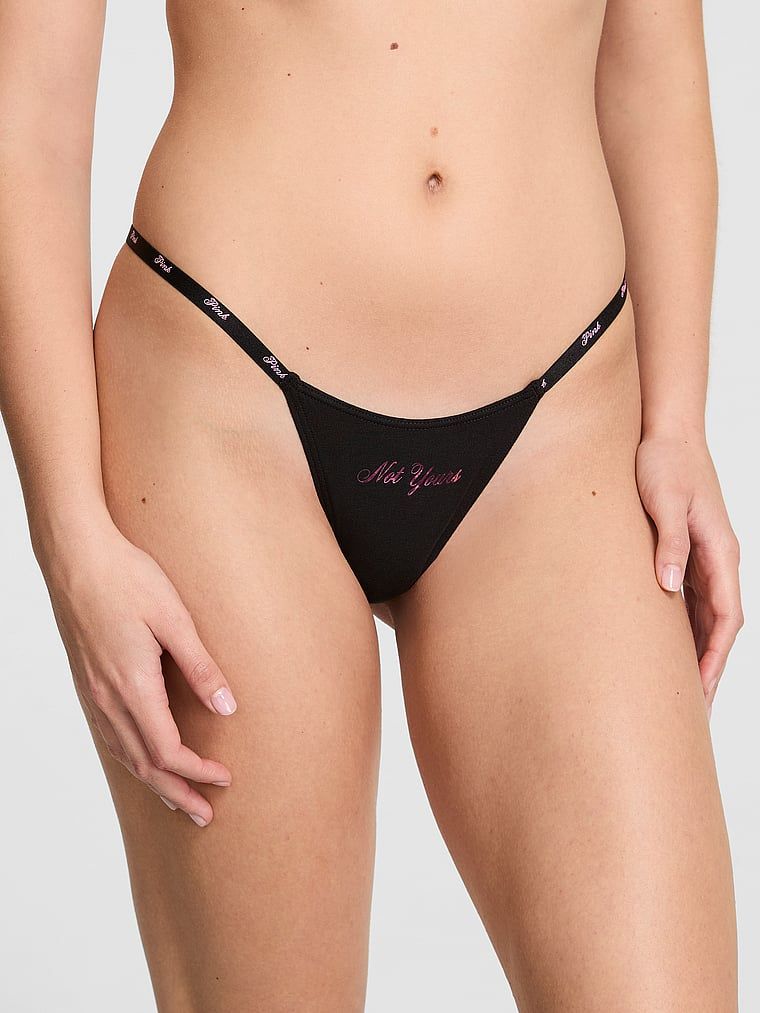 Logo Cotton Chiloți tanga micro cu șnur