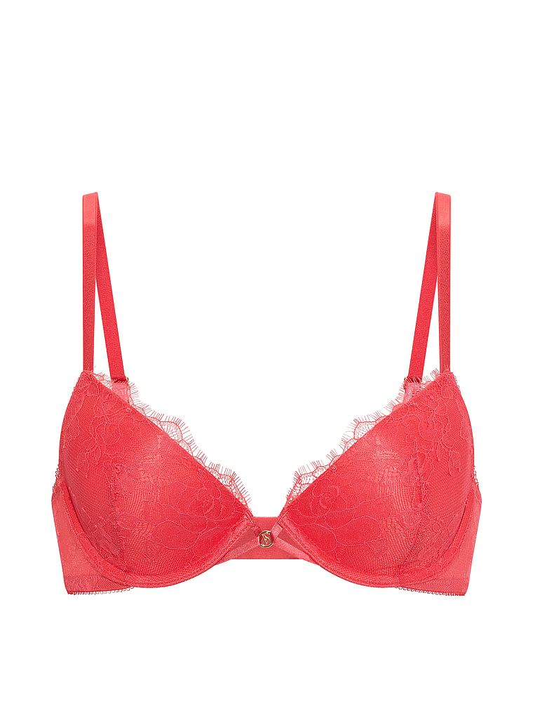 Sutien din dantelă ușor căptușită Rose Lace Demi. Produsul este roz și provine din colecția Very Sexy.