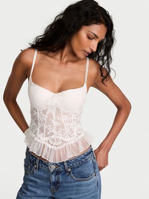 Dream Angels Top cu sutien din dantelă cu volane, Dare to Dream