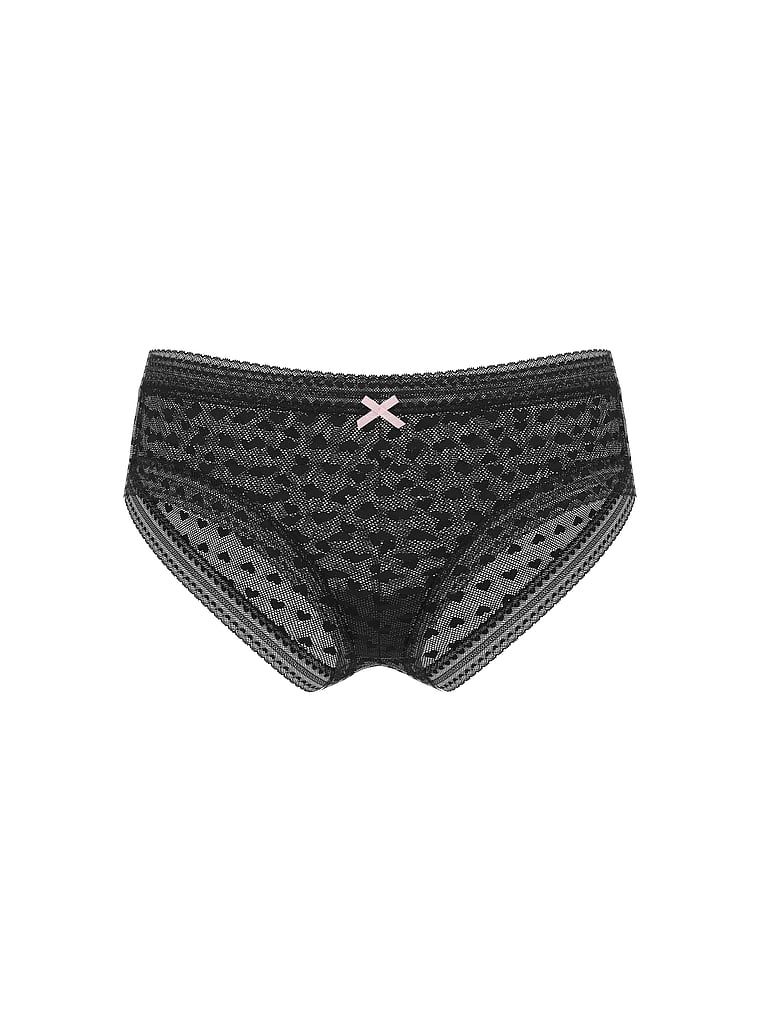 Chiloți din plasă Heart Lace. Produsul este negru și provine din colecția Lacie.