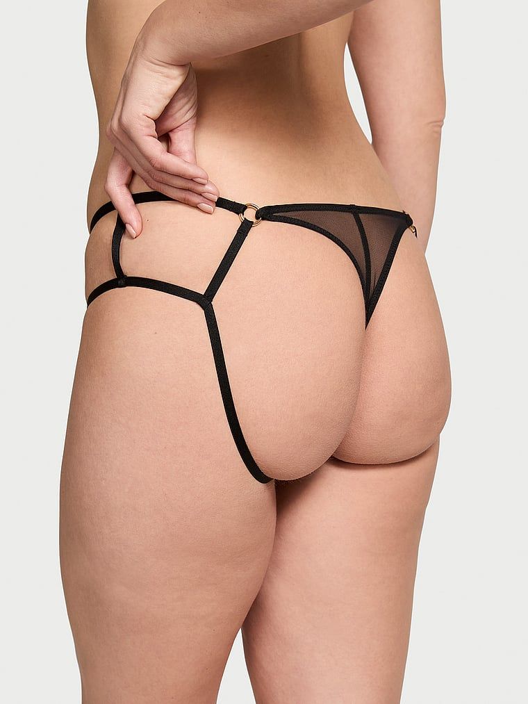 chiloți cu bretele cu spate deschis obraznici. Produsul este negru și provine din colecția Very Sexy.