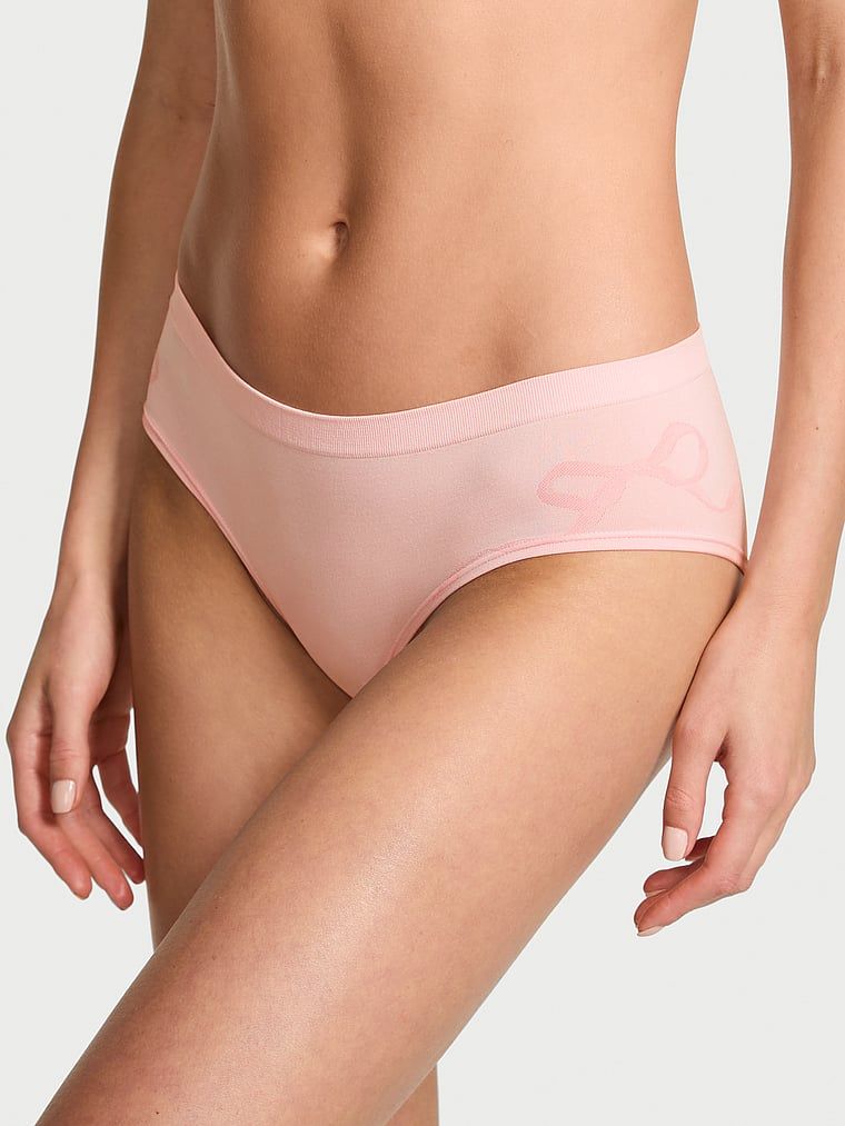 Chiloți cu fundițe Seamless Bow Hiphugger. Produsul este de culoare roz și provine din colecția Seamless