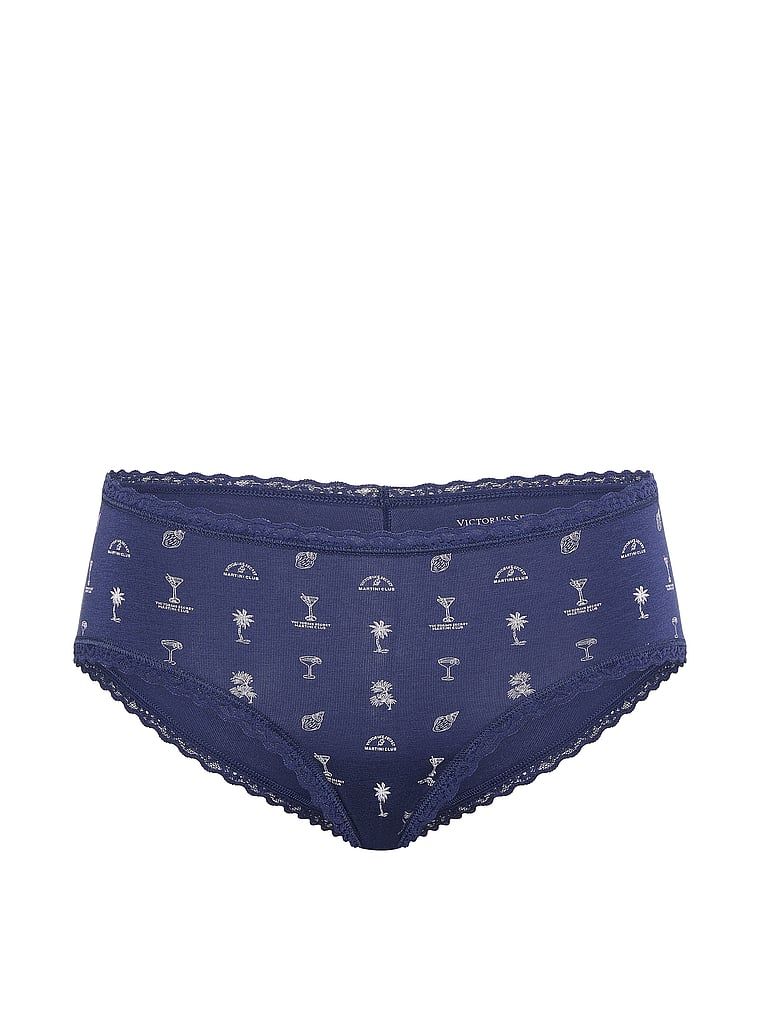 Chiloți de bumbac cu dantelă pe margini, dantelă-talie obraznică. Produsul este modelat și provine din colecția Lace Trim.