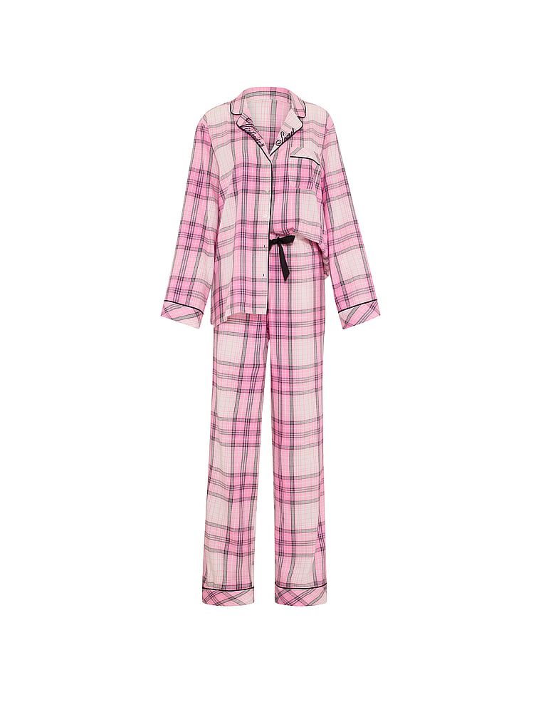 Pijamale din flanel cu pantaloni lungi. Produsul are o culoare cu model și provine din colecția Victoria's Secret.
