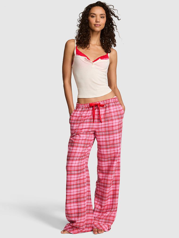 PINK Pantaloni de pijama Favorite Flannel din flanel