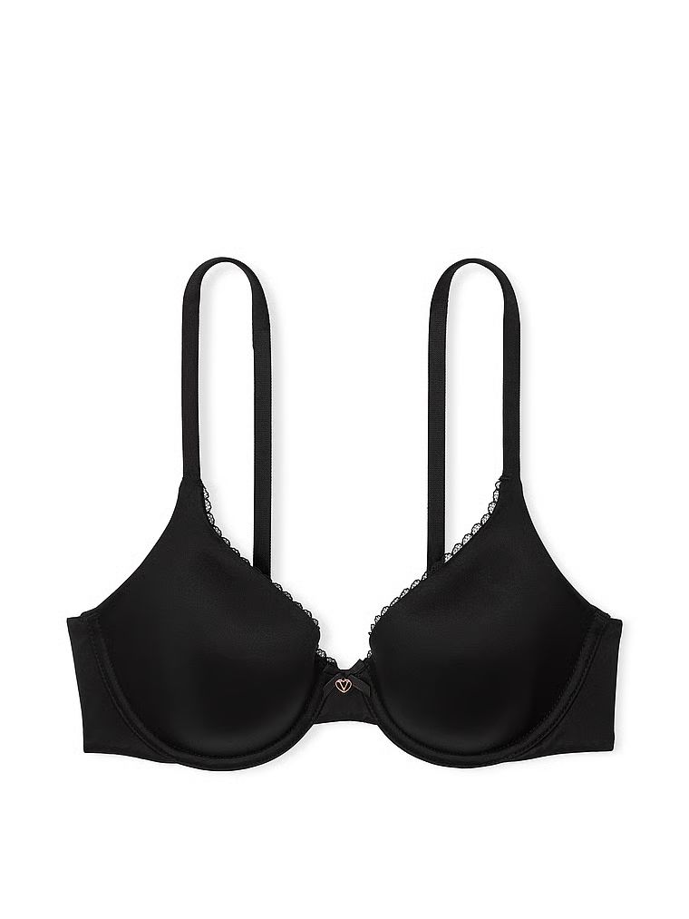 Sutien ușor căptușit, cu cupe Infinity Edge puternic încorporate. Produsul este negru și provine din colecția Body by Victoria.