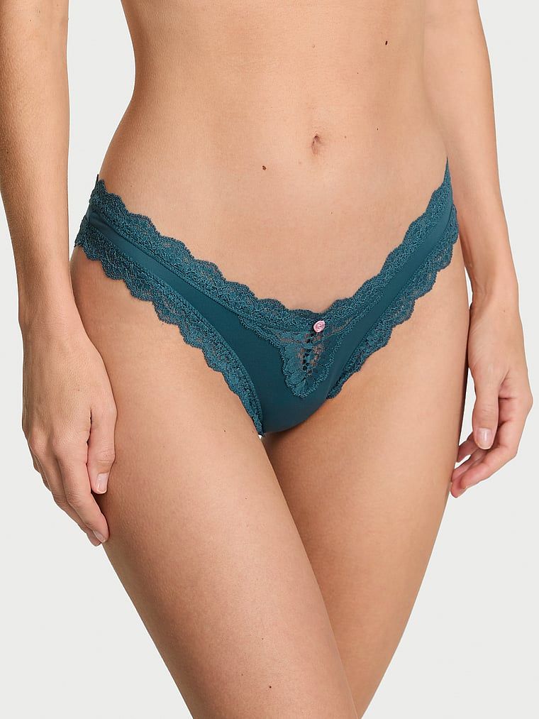Chiloți brazilieni cu dantelă din dantelă brazilian. Produsul este de culoare albastră și provine din colecția Dream Angels.