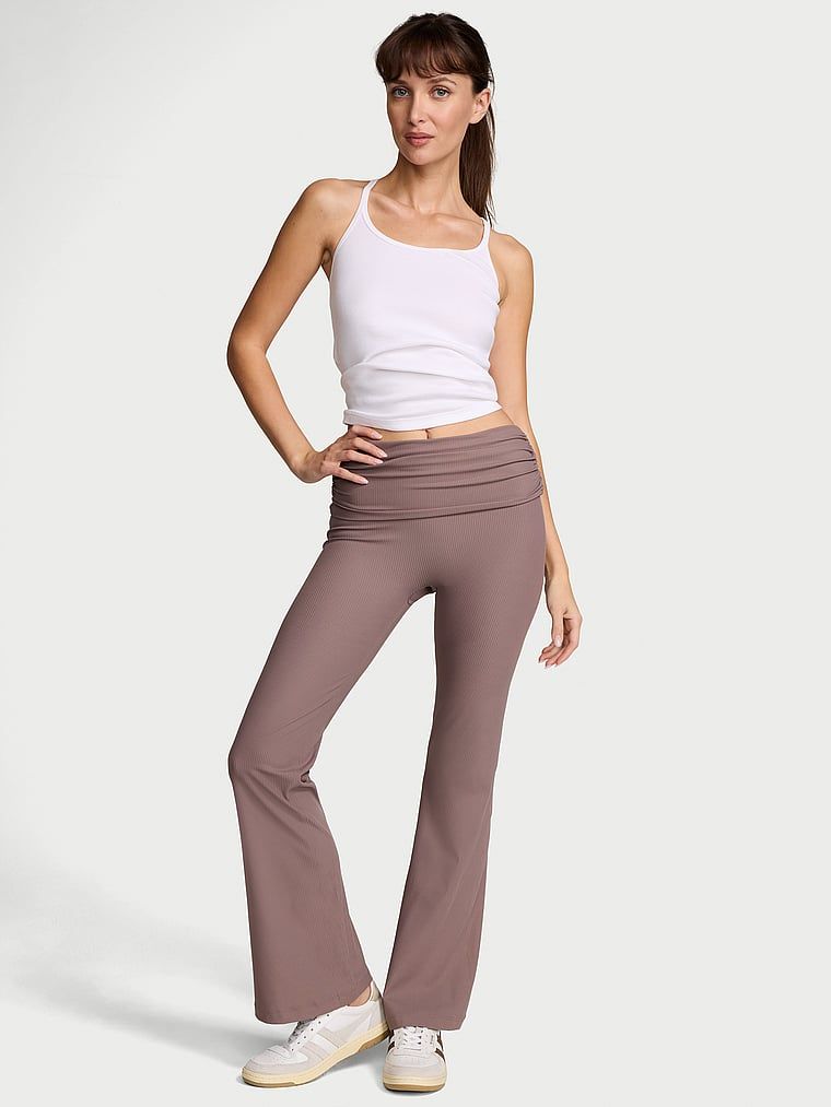 VSX Colanți evazați, cu talie întoarsă, detalii încrețite și nervuri, VSX Elevate