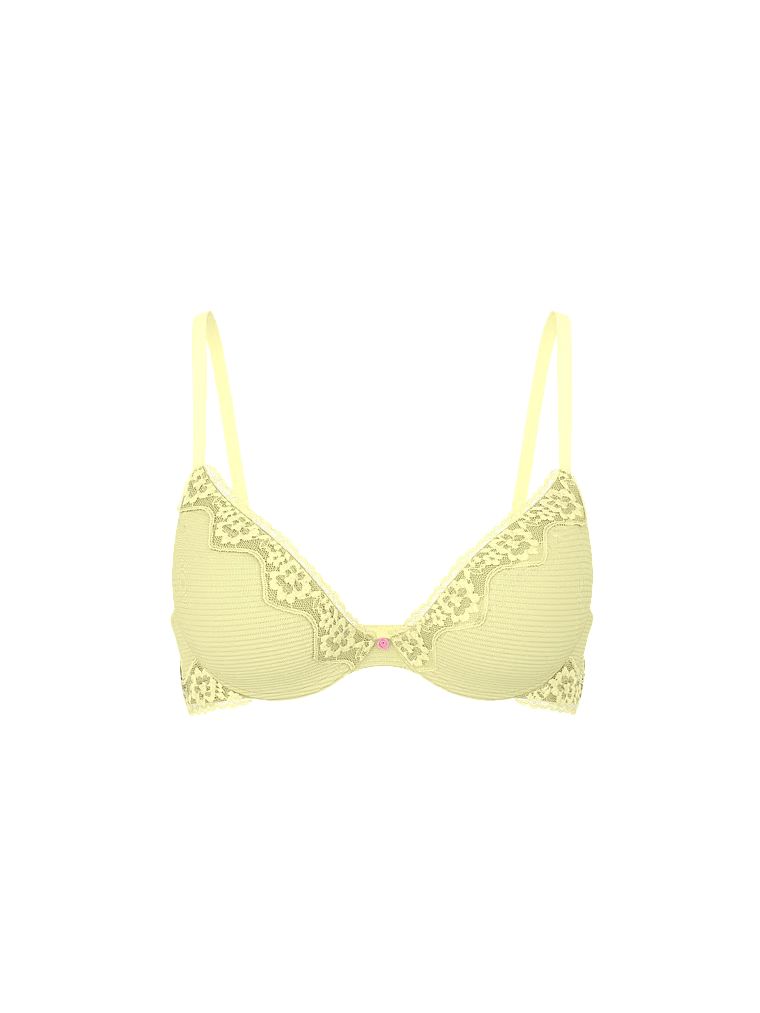 Sutien de bumbac push-up Perfect Shape Shadow Stripe. Produsul este galben și provine din colecția de tricouri.