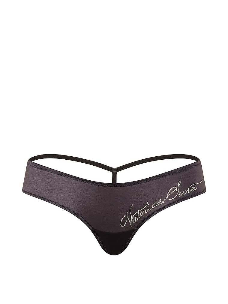 Chiloți cu spate unic și litere Shine Script Cheeky. Produsul este de culoare gri și provine din colecția Very Sexy.