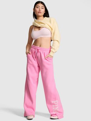 PINK Pantaloni de trening Campus Fleece cu croială largă și șlițuri