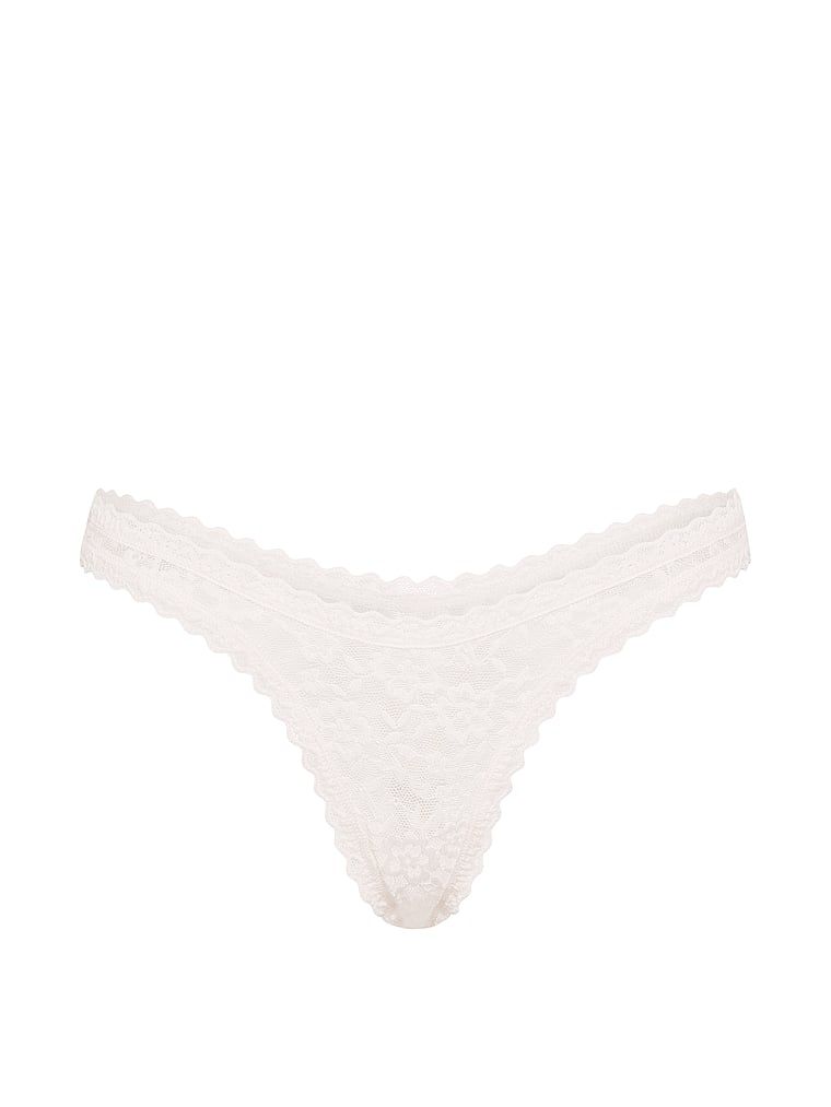 Tanga Ultra-Mini Scoop din dantelă. Produsul este de culoare albă și provine din colecția Lacie.