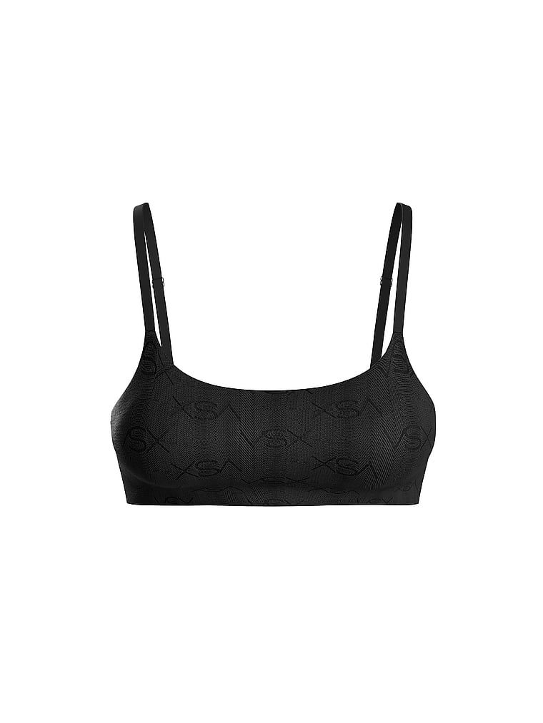 VSX LUXShine Logo Sutien sport. Produsul este negru și provine din colecția VSX.