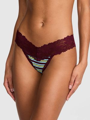 Chilot tanga cu margine din dantelă PINK Wink