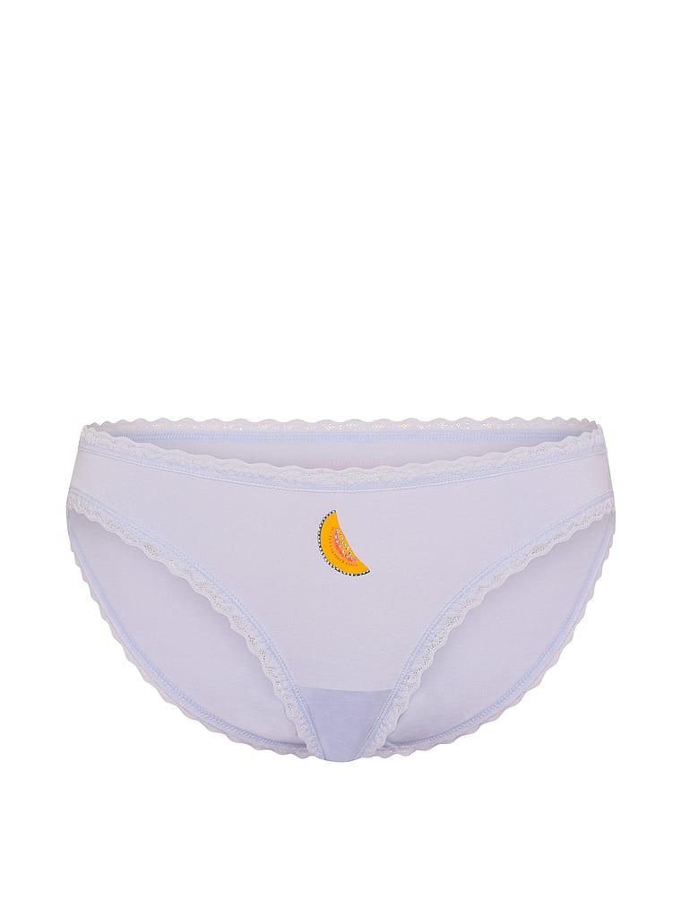 Chiloți din bumbac cu dantelă cu dantelă și baie de baie. Produsul este albastru și provine din colecția Lace Trim.