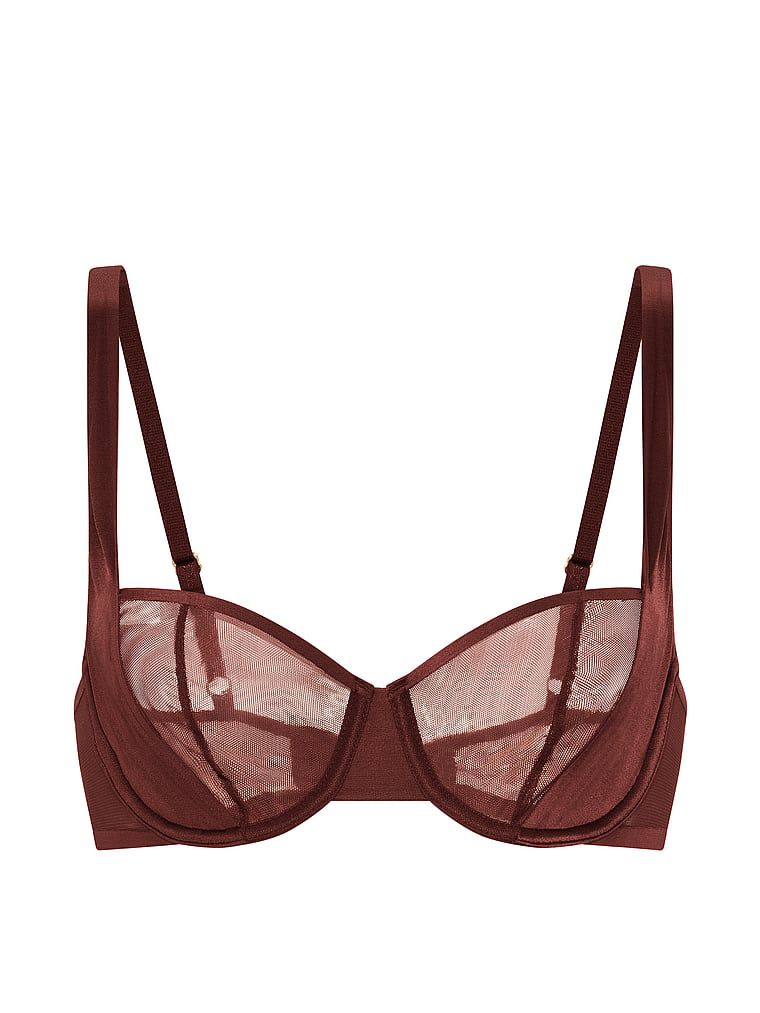 Sutien balconette Sheer Reveal fără căptușeală. Produsul este modelat și provine din colecția Very Sexy.