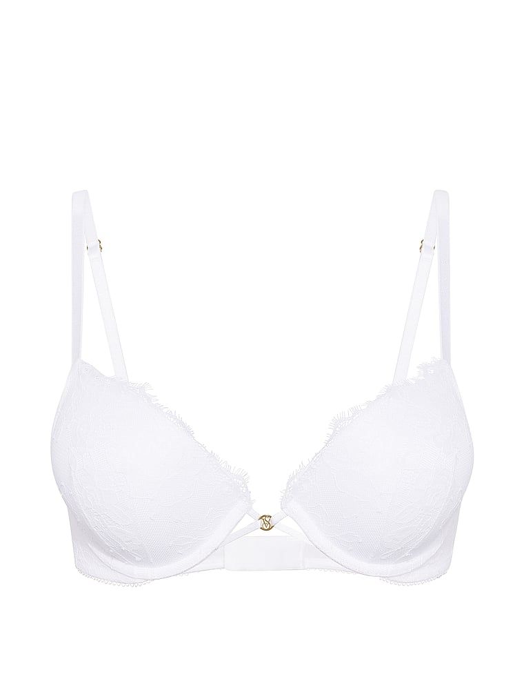 Sutien măritor push-up 2 mărimi Bombshell Rose Lace. Produsul este de culoare albă și provine din colecția Very Sexy.