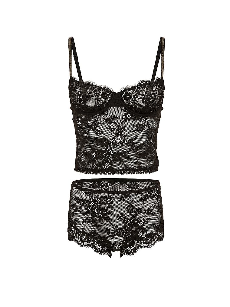 Set de dormit Twinkle Lace. Produsul este negru și provine din colecția Dream Angels.