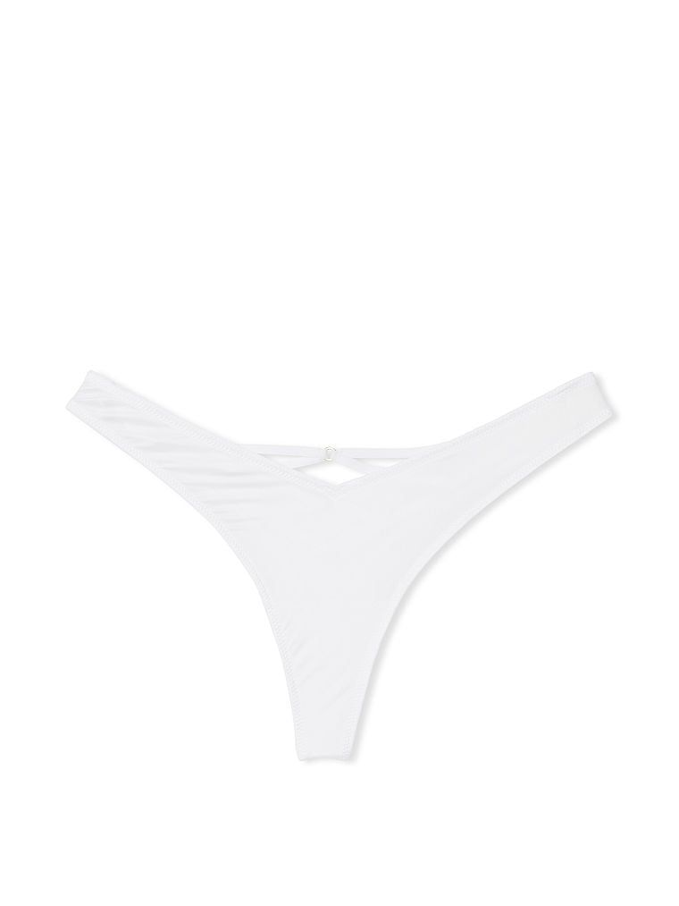 Tanga cu spate cu bretele cu picior înalt. Produsul este alb și provine din colecția Very Sexy.