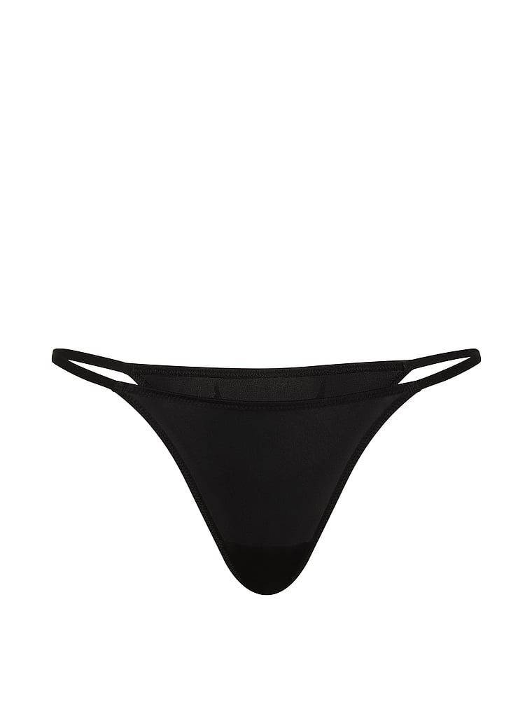Chiloți brazilieni cu aripioare Angel Shine. Produsul este negru și provine din colecția Very Sexy.