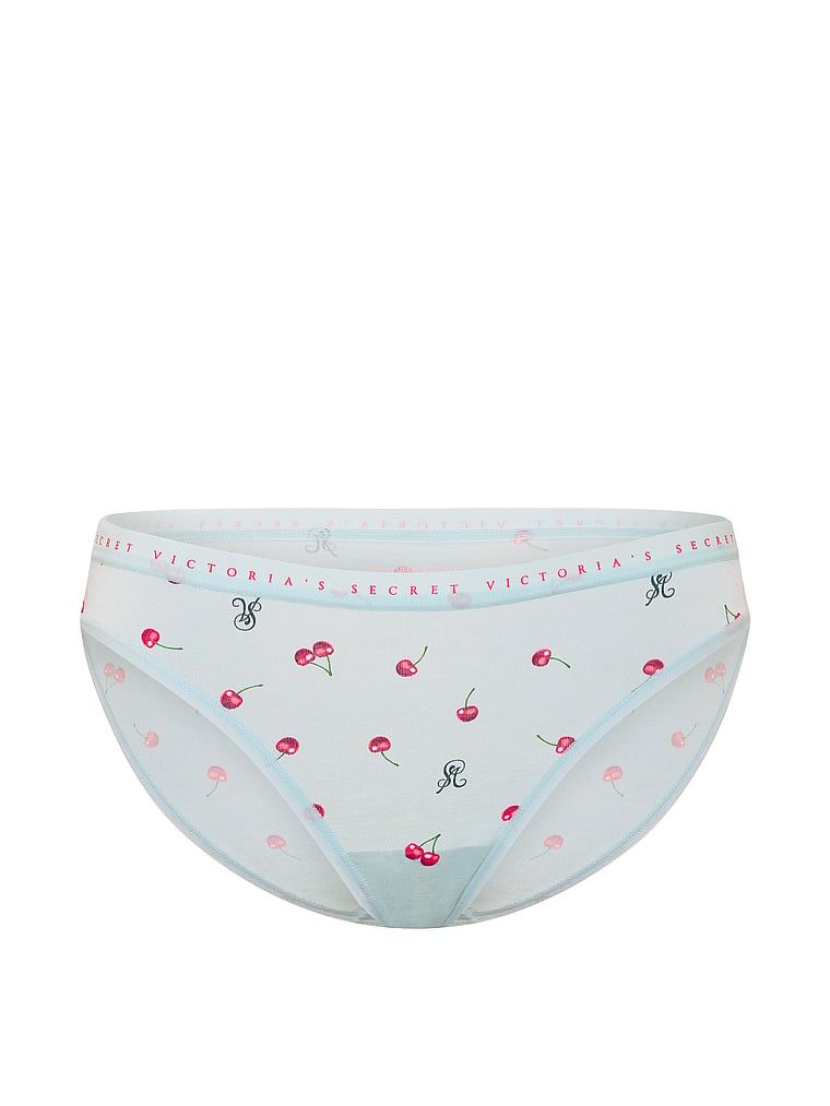 Chiloți de bumbac Bikini. Produsul are o culoare cu model și provine din colecția Victoria's Secret.