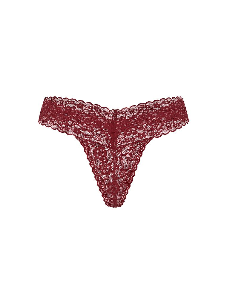 Tanga din dantelă Lacie Sparkle cu paiete. Produsul este de culoare roșie și provine din colecția Lacie.