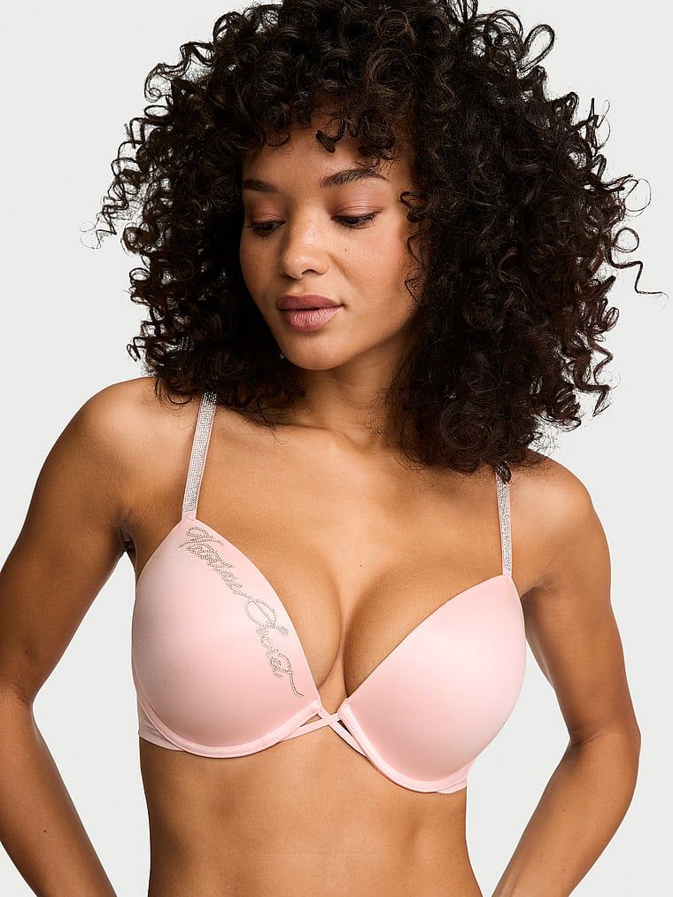Very Sexy Sutien Push-Up cu caligrafie strălucitoare